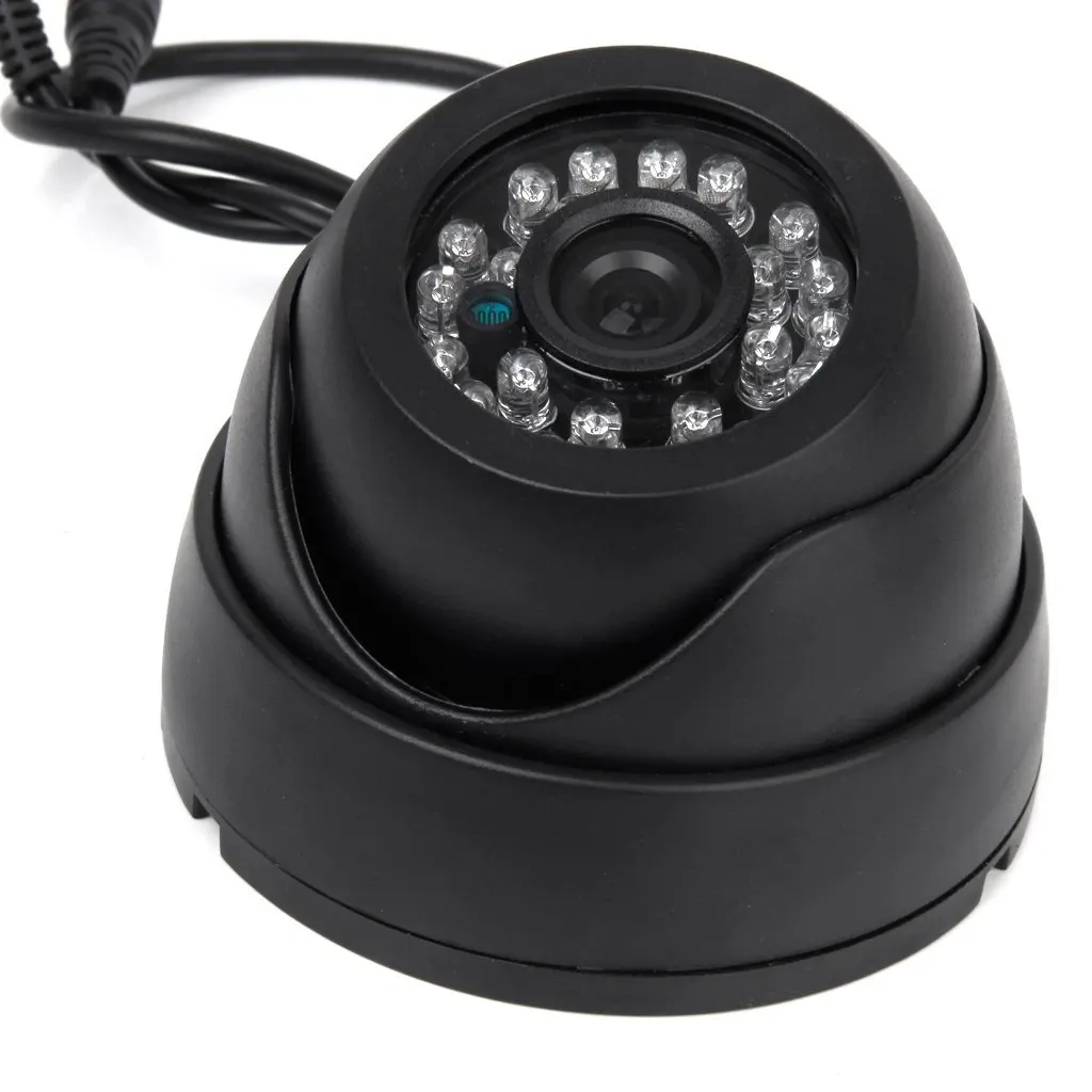 

5 Packs Black Surveillance Camera PAL 1/3" CMOS 700TVL 24 LED IR Cut 3.6mm Security Indoor Dome CCTV Camera