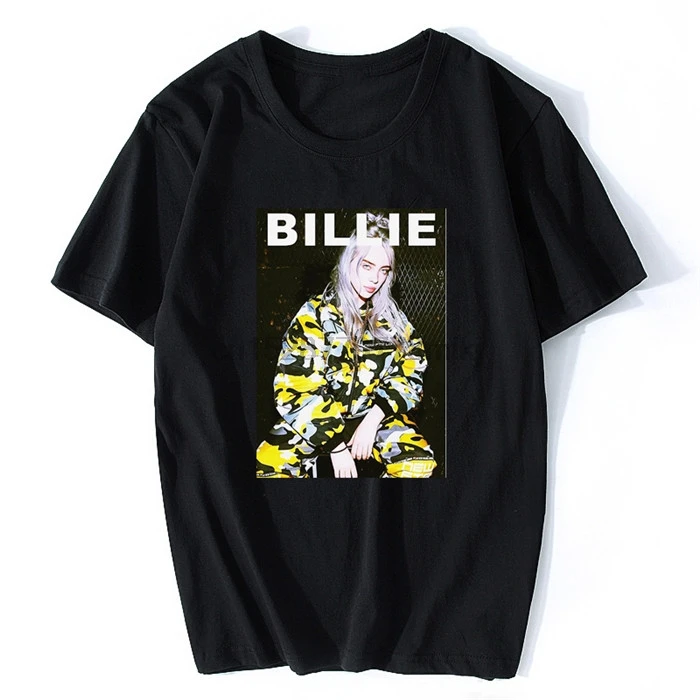 Billie Eilish Футболка Мужская хлопковая футболка с коротким рукавом модные