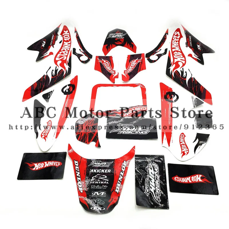 

3M Decals Emblems Stickers Graphics CRF50 SSR SDG DHZ Thumpstar pit dirt Bike Red/Black Colour