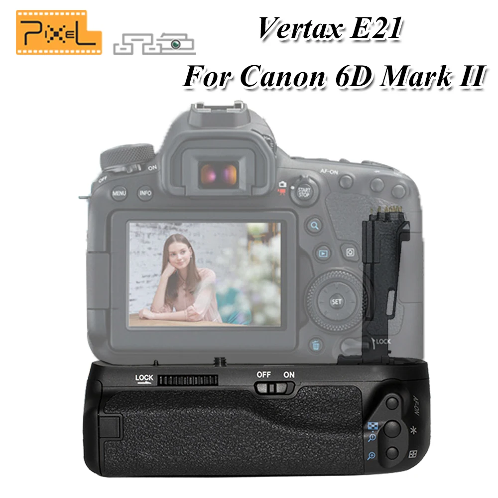 

PIXEL Work With LP-E6/LP-E6N Battery BG-E21 E21 Battery Grip Handle For Canon EOS 6DII 6DMark II Digital SLR Camera