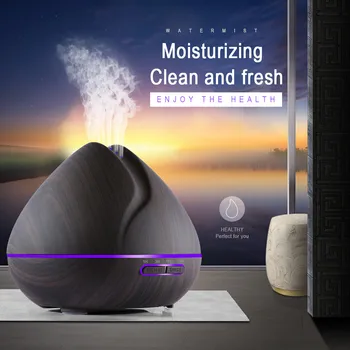 

550ML Aroma Air Humidifier Wood Grain Essential Oil Diffuser Aromatherapy Ultrasonic Cool Mist Maker with Remote Control