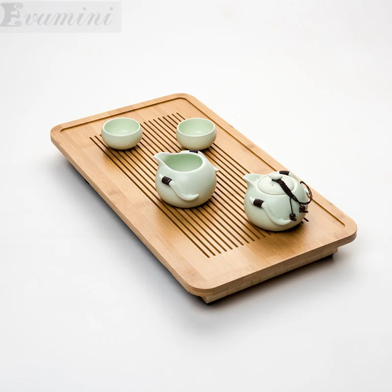 Bamboo Tea Tray Rectangle Tea Board Tools Set Water Storage Teapot Crafts Tray 49*26.5*4cm Environment Nature