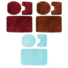 3 шт./компл., коврик для душа с изображением дельфина, крышка для унитаза, нескользящий коврик для ванной