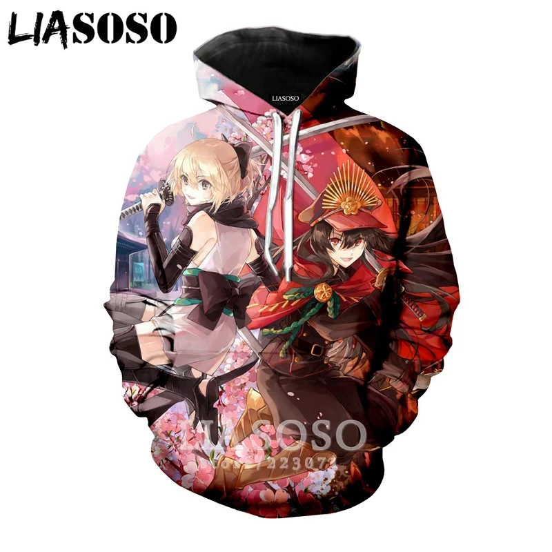 20 LIASOSO/Новая зимняя толстовка с 3D принтом для мужчин и женщин, аниме, Fate Grand Order, толстовка унисекс с длинными рукавами, милый Повседневный пуловер, A127-34 - Цвет: 20