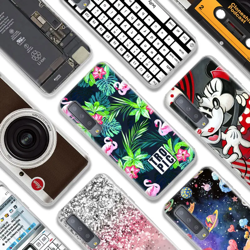 

Painting TPU Case For Samsung Galaxy A7 2018 A750F Back Cover Minions Soft Silicone TPU Case For Samsung A7 2018 SM-A750F A72018