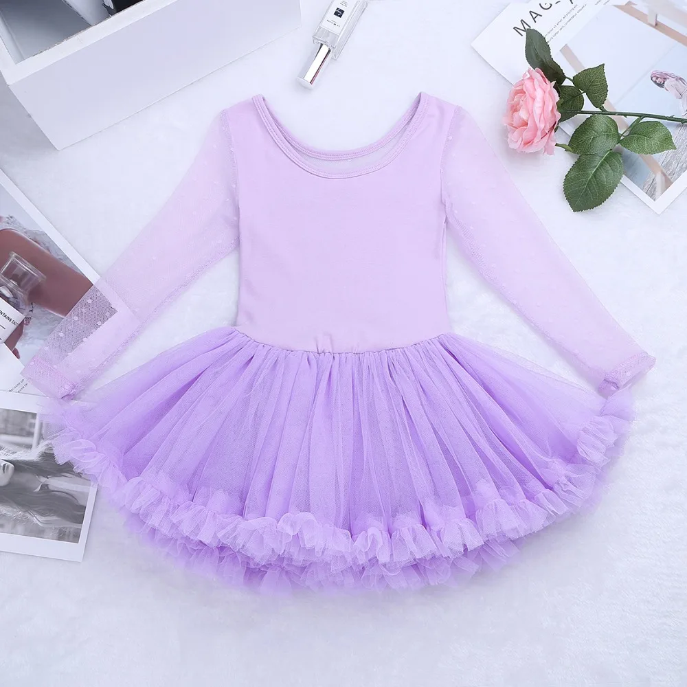 Professional Kids Girls Mesh Ballet Dance Tutu Dress Gymnastics Leotard Skirt Ballerina Costume Modern Lyrical Dancing Dresses