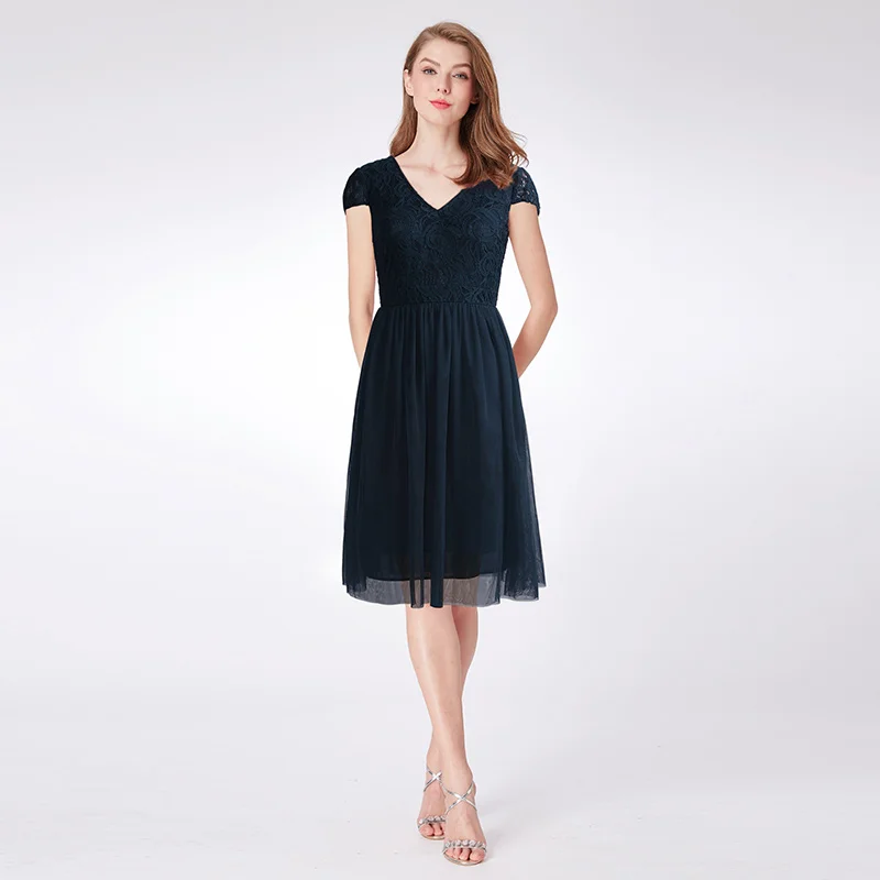 Aliexpress.com : Buy Navy Blue Cocktail Dresses 2018 EB07619 Women's A