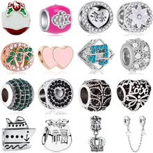 Европейские очаровательные бусины птица Корона яхта музыка сердца цветы бусины подходят Pandora талисманы браслеты для женщин вечерние DIY Изготовление подарков