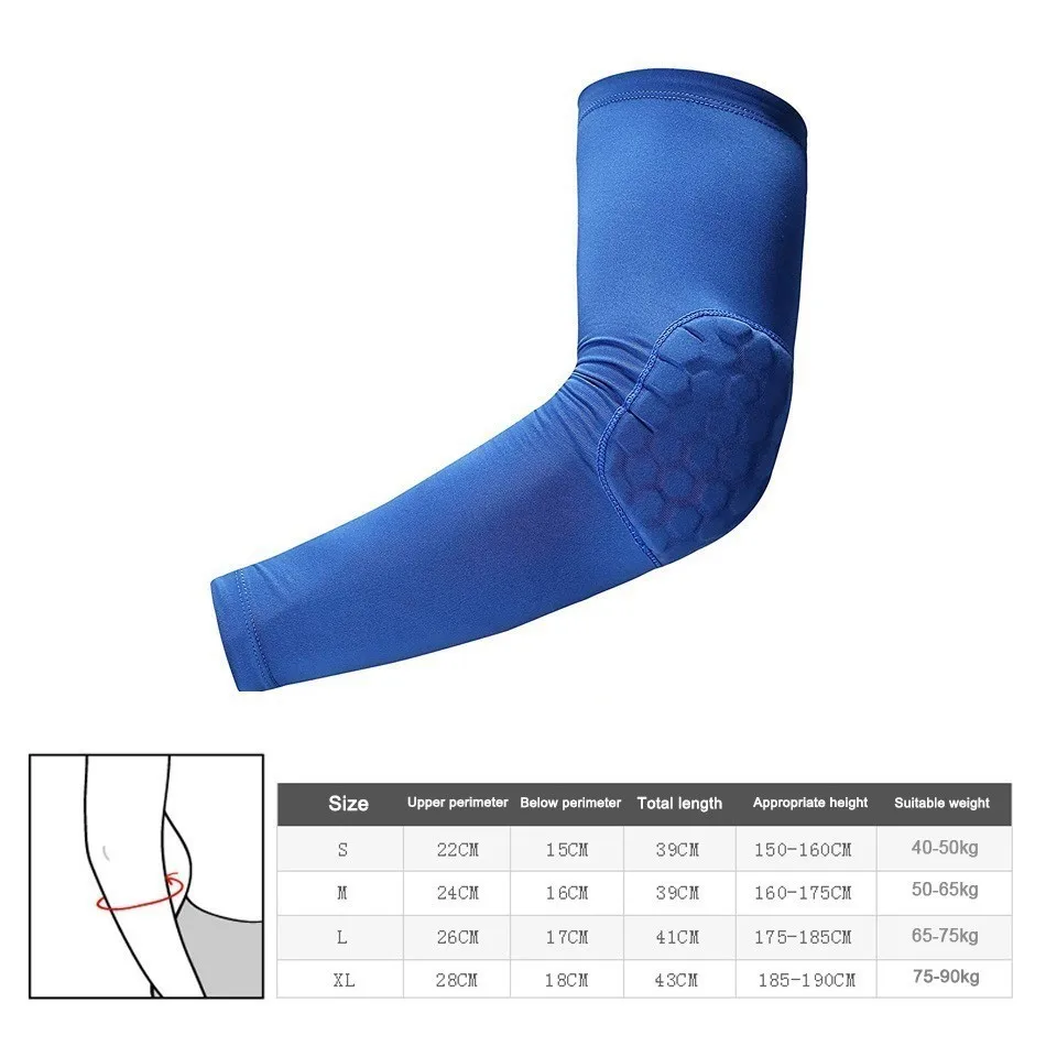 Стоящий 1 шт. сотовый баскетбольный налокотник поддерживающие накладки для фитнеса протектор эластичные Компрессионные рукава волейбол