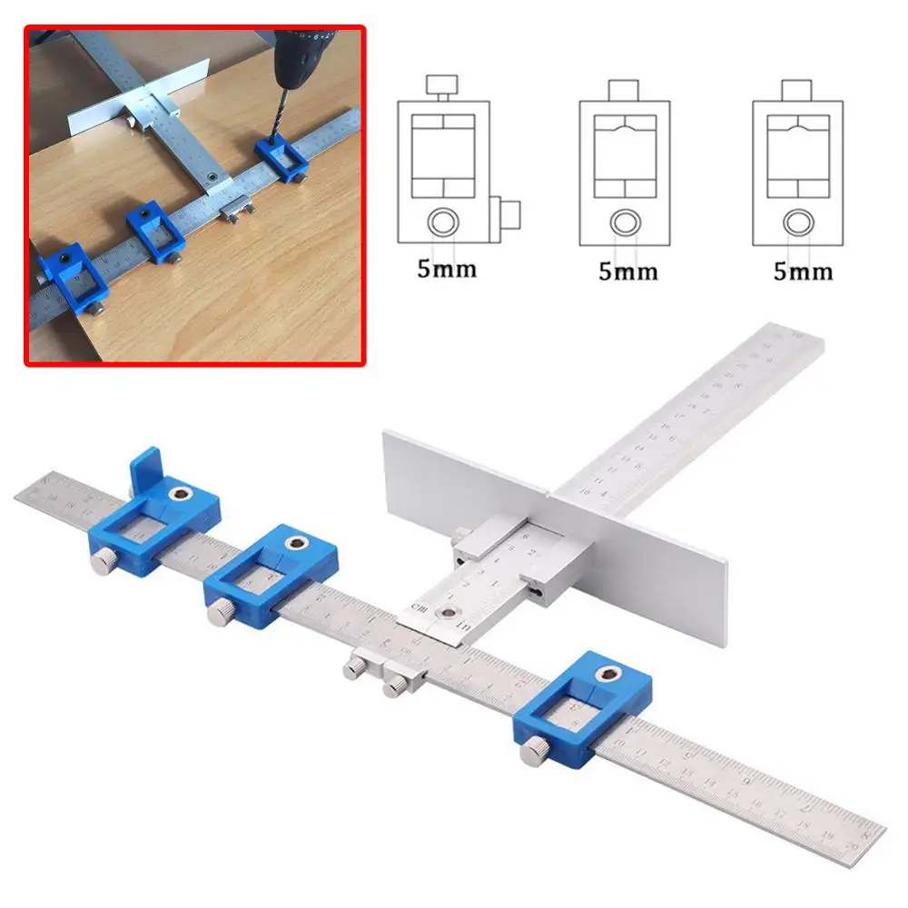 

Drill Guide Sleeve Cabinet Hardware Jig Drawer Pull Wood Drilling Dowelling Hole Jig Furniture Punching Tool True Position Tools