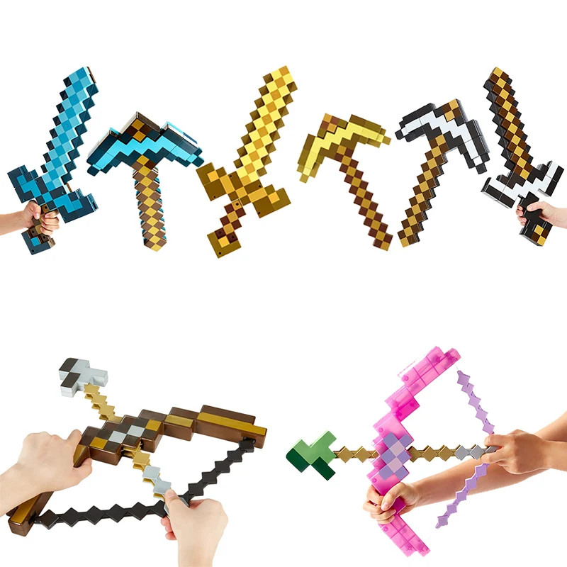 

Minecrafted PVC+EVA material toy picks combo weapons Foam Bow Minecraft Weapons Model Toys Brinquedos for Kids Gifts