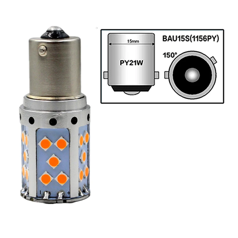 Светодиодный фонарик YSY 2 шт. 1156 P21W PY21W Canbus без ошибок BAU15S светодиодный Hyper Flash
