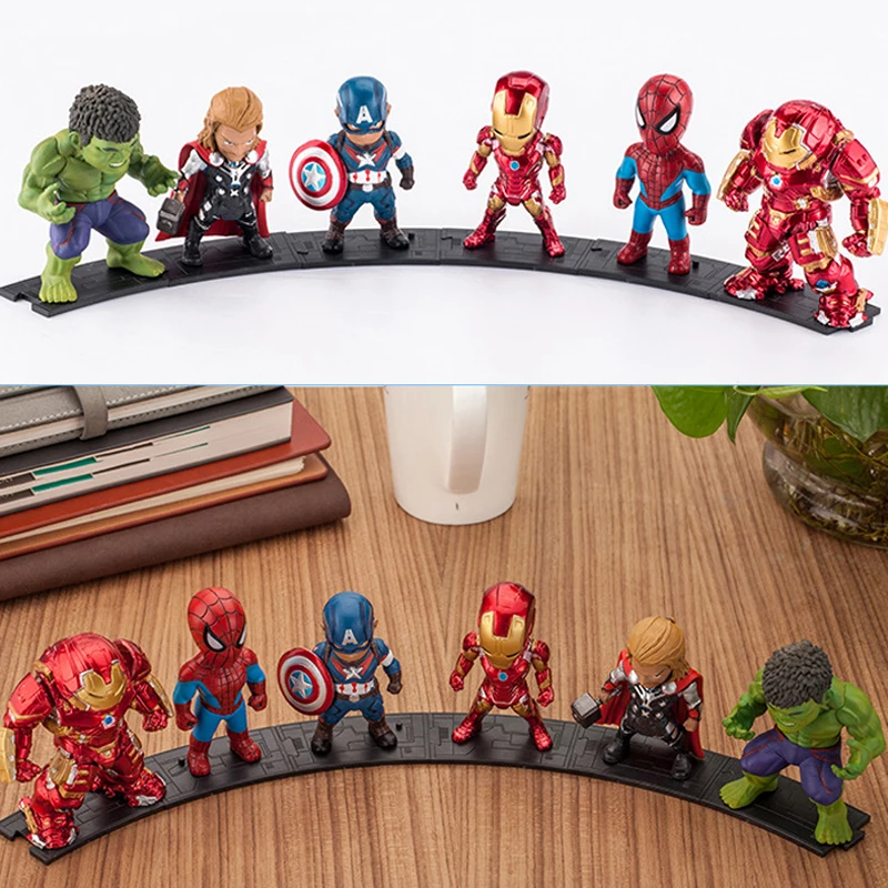

The Avengers Superheroes Captain America Iron Man The Thing Hulk Captaib America Spiderman PVC Action Figures Toys 6pcs/set