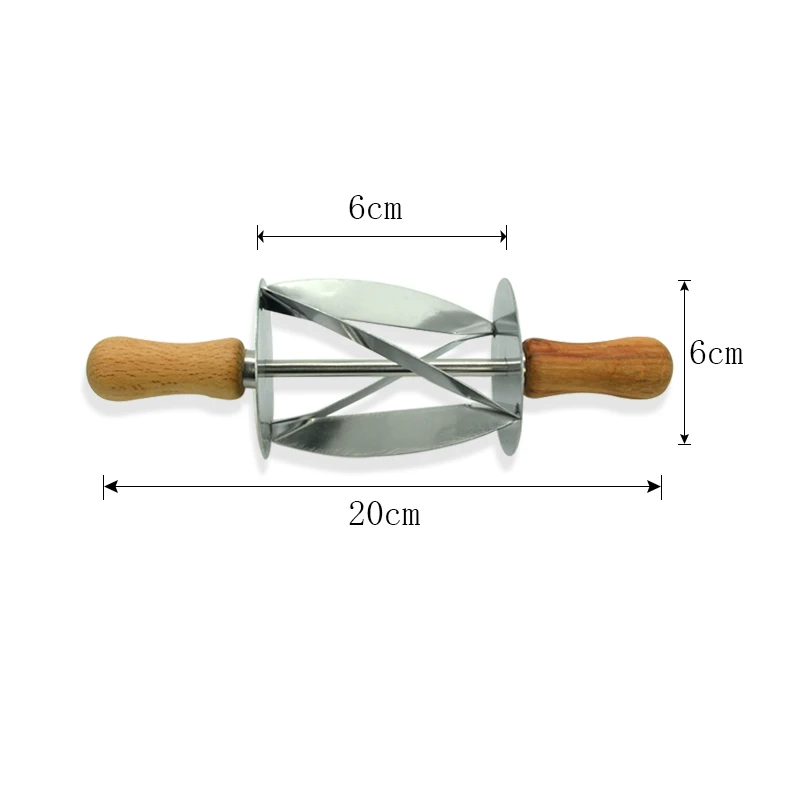 WALFOS Нержавеющая сталь прокатки резак для приготовления Круассанов Хлеб колесо тесто Кондитерские деревянная ручка ножа выпечки кухонный нож