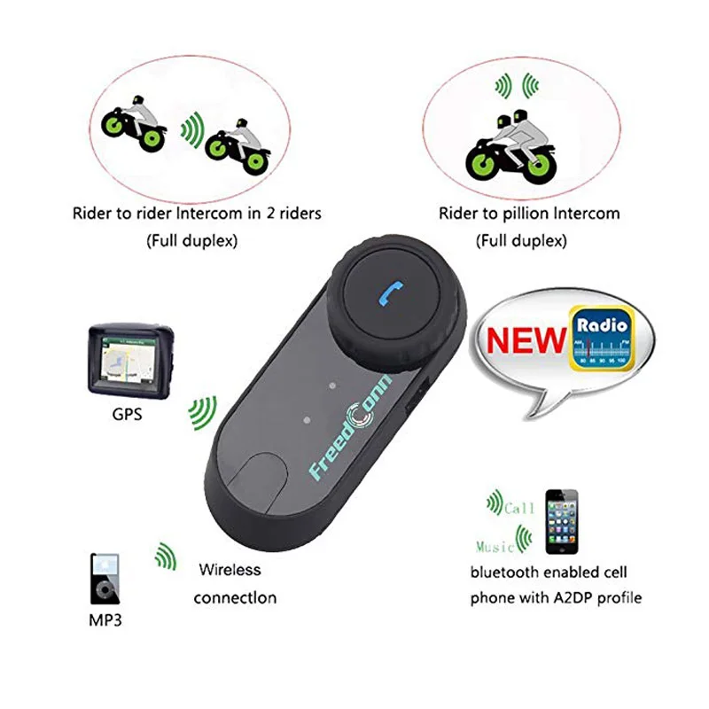 Гарнитура FreedConn для мотоциклетного шлема беспроводная гарнитура с Bluetooth 2 3