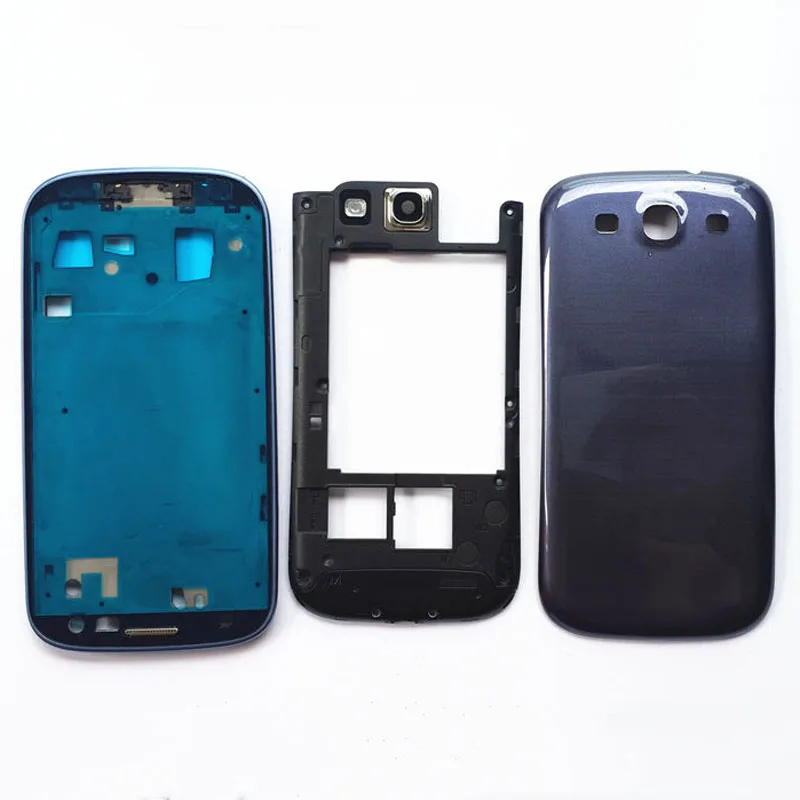 Полный Корпус для samsung Galaxy S3 I9300 s3 neo 9300i 9301i передняя рамка+ средняя рамка+ крышка аккумулятора запчасти для ремонта двери