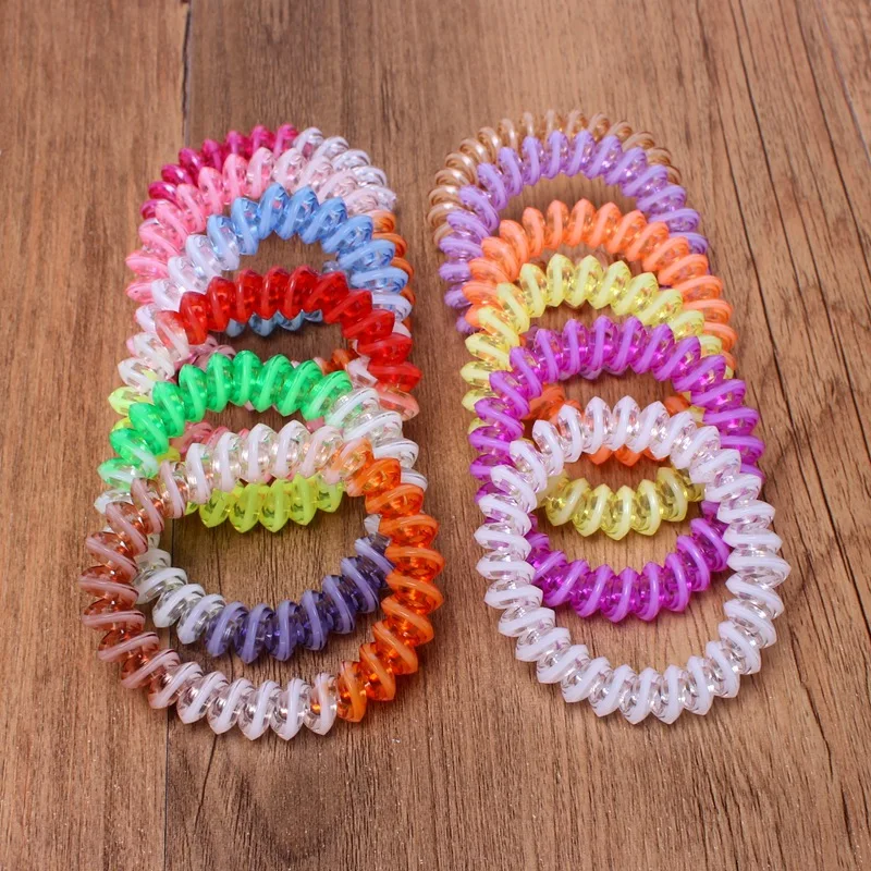 3pcs color telephone line elastic hair with a solid color girl hair ring women accessories Trendy Headbands head jewelry