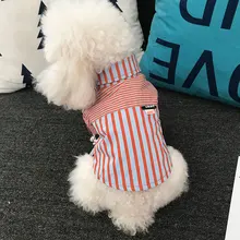 Одежда с принтом в виде собак модный подходящий цвет, рубашка с рисунком «собаки» Тедди летнее платье Лето-Весна Щенок Одежда для щенков X24