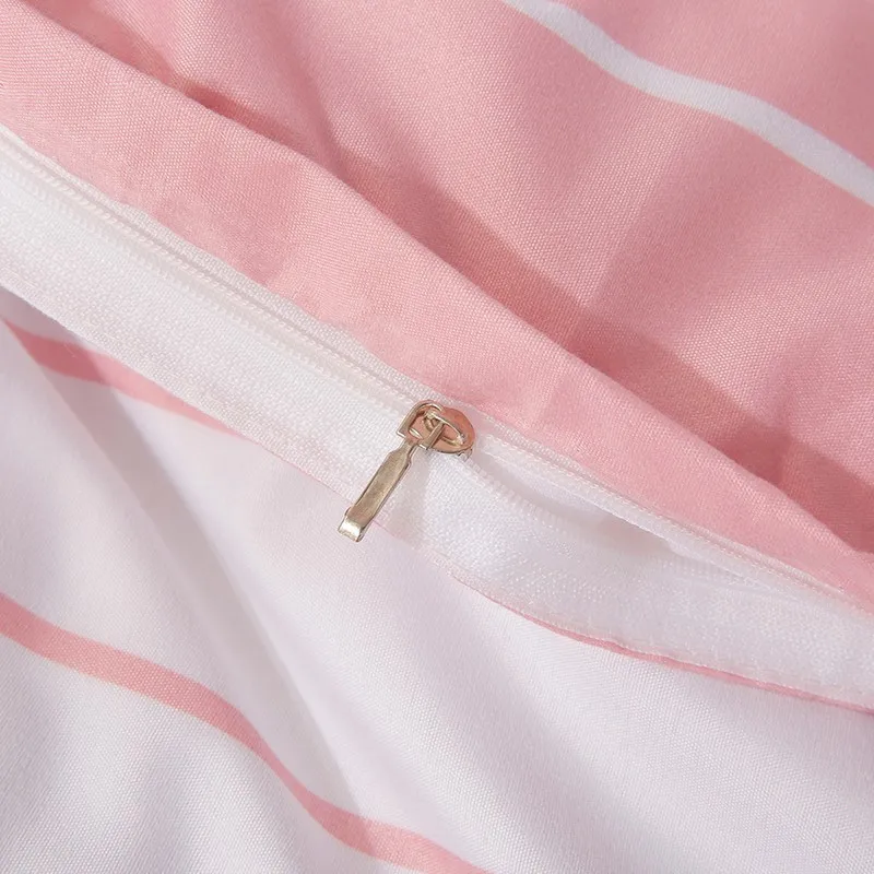 Solstice домашний текстиль розовый в полоску Nordic просторные постельное белье 3/4 шт для девочек взрослая женщина постельное белье пододеяльник наволочку лист