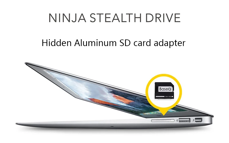 BaseQi Алюминий NinjaDrive карта Micro SD адаптер для Asus UX31A и Asus ZenBook флип ux360CA