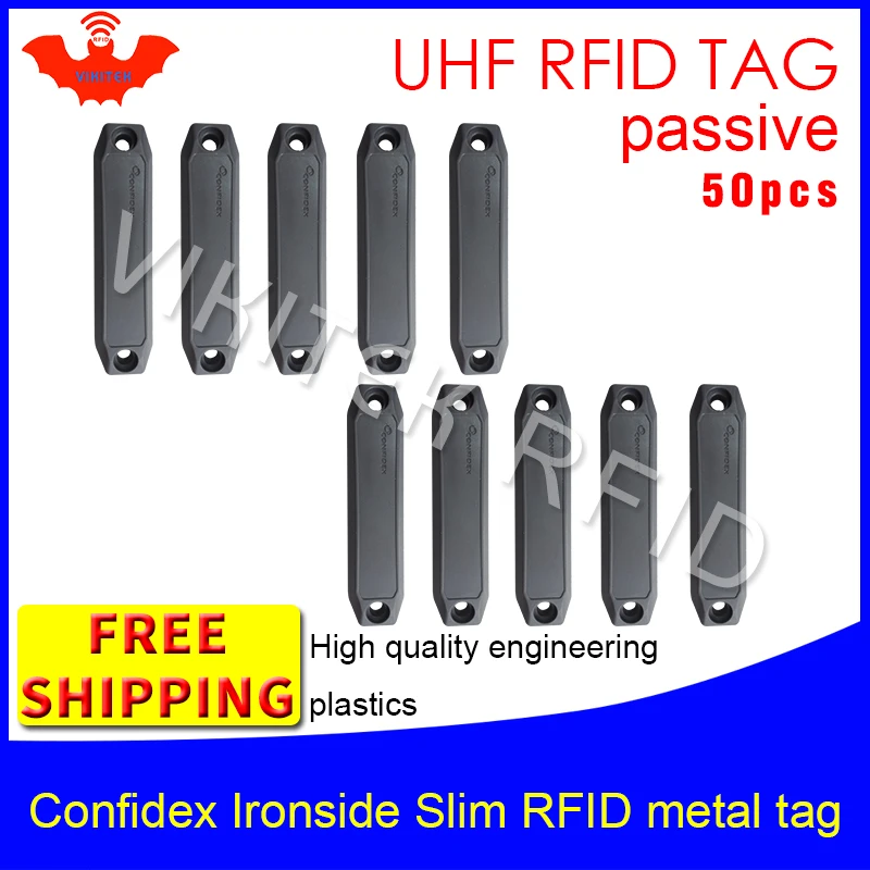 

UHF RFID Анти-металлический тег confidex ironside slim 915 м 868 м Impinj Monza4QT 50 шт. Бесплатная доставка Прочный ABS Смарт пассивный RFID метки