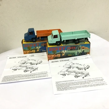 

2PCS SUIT Atlas DINKY Toys 1:43 REF. 569 BERLIET STRADAIR BENNE BASCULANTE LATERALE Diecast Alloy Car model ToysBLUE & GREEN
