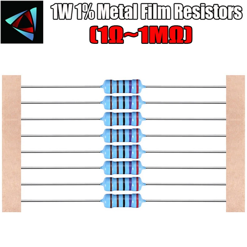 20 штук 1 Вт 1R~ 2,2 M 1% металлического пленочного резистора 100R 220R 1K 1,5 K 2,2 K 4,7 K 10K 22K 47K 100 к 100 220 1K5 2K2 4K7 ohm Сопротивление