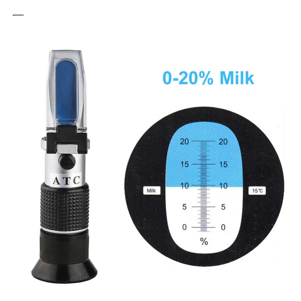 Новое поступление диапазон измерения 0-20% Портативный молоко рефрактометр рук сладость Тесты рефрактометра измерения построен УВД