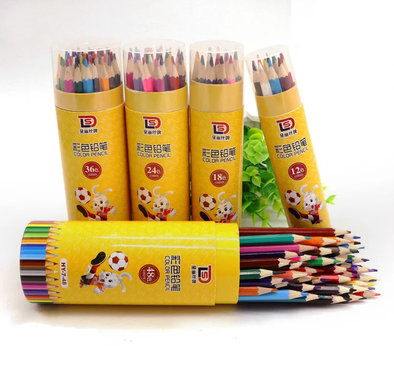 

12/18/24/36/48 Color Crayons Watercolor Pastel Pencils Creative Stationery Cute Bear Pencils For School Girl Boy Colored Child