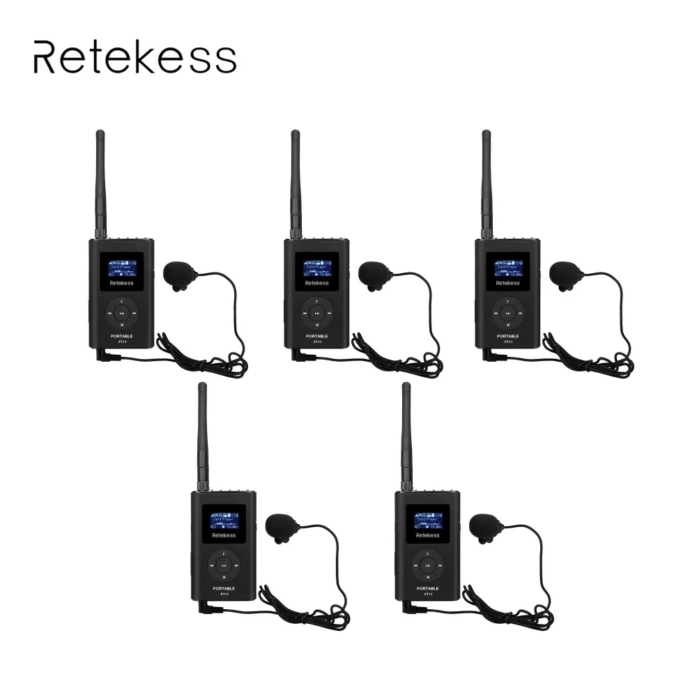 

Retekess 5 pcs Handheld Portable Radio 0.3W FM Transmitter MP3 Broadcast Radio Transmitter For Car Meeting Tour Guide F9212A