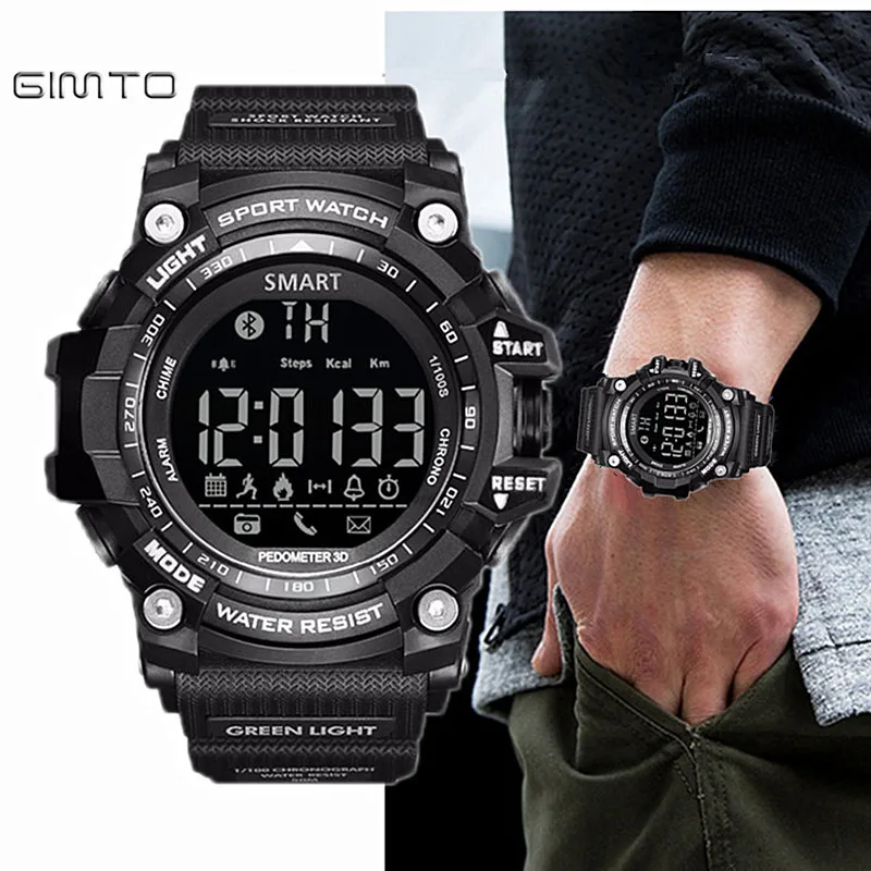 Gimto Brand LED Outdoor Electronic intelligent Wristwatch Waterproof Sport Digital font b Smart b font font