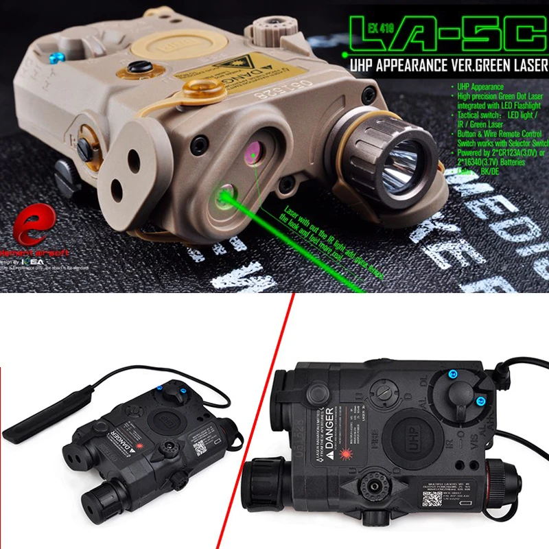 Airsoft Tactical PEQ Green laser light weapon Combo LA 5C UHP Tactical