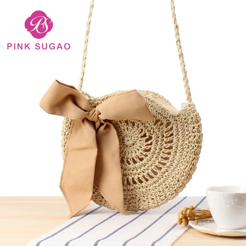 

Pink Sugao straw handbag luxury handbags women bags designer handmade purse and handbag designer crossbody bags for women