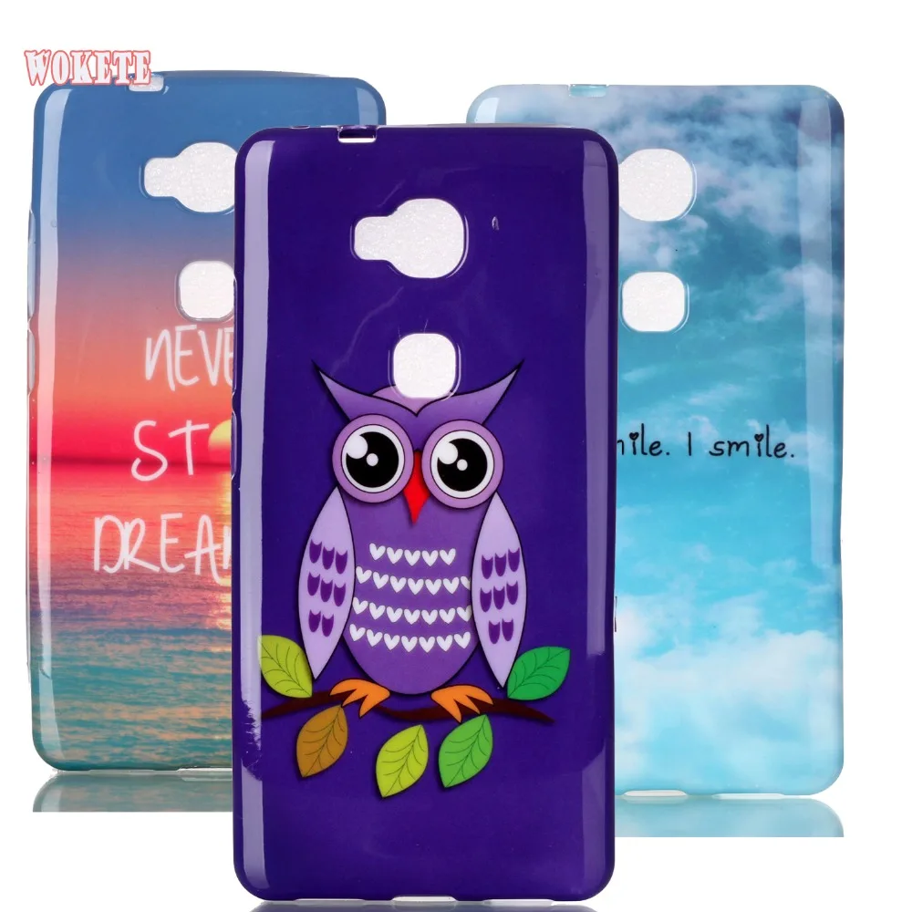 Для Huawei 5X shell мягкий тпу края до priting моды стильный стиль case обложка Honor GR5 X5 Крышка