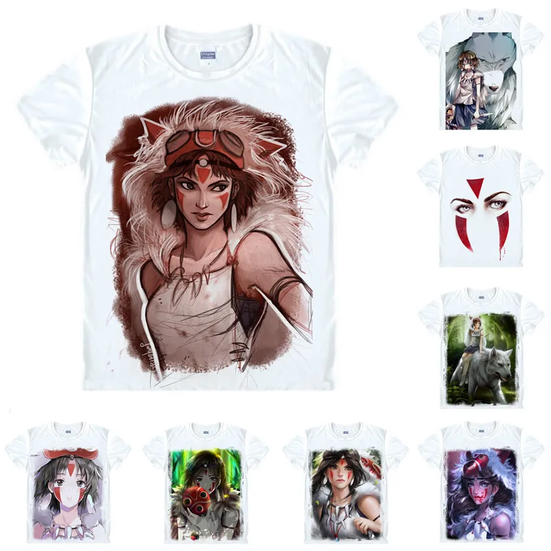 Футболка Mononoke Hime Princess мужская повседневная футболка Emishi Prince Ashitaka Премиум с