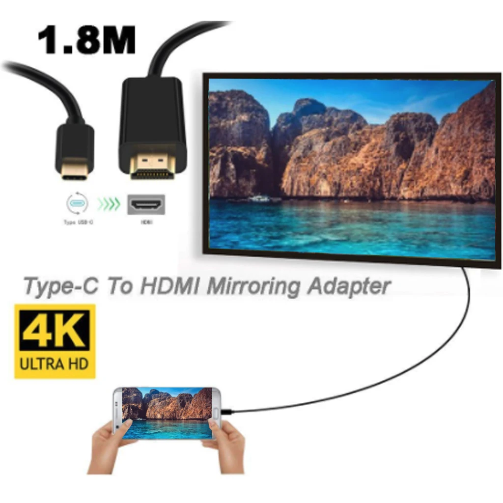 4 K Тип C hdmi-кабель, адаптер Thunderbolt 3 для MacBook samsung Galaxy S10 huawei Коврики P20 Pro USB-C HDMI адаптер