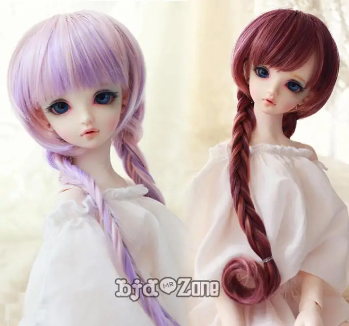 Новый Bjd кукла парик 1/3 1/4 9 10 &quot7 8&quot длинные волосы длинная коса