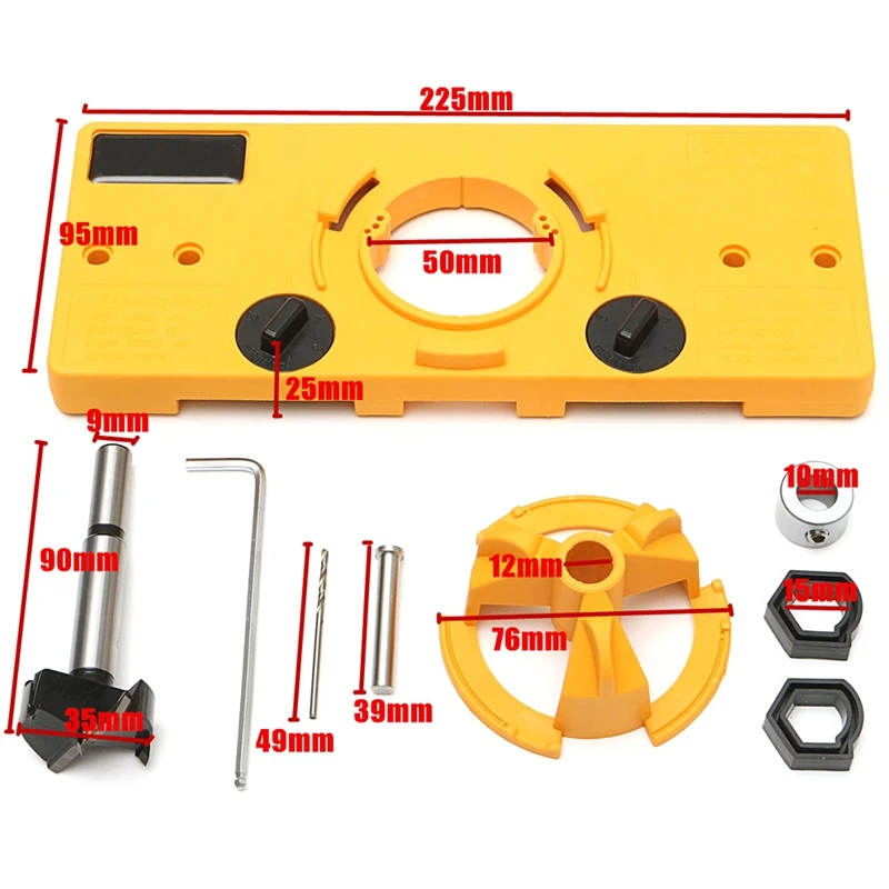 35 чашка мм стиль скрытый шарнир патрон бура руководство набор расточные отверстия шаблон дрель Diy Деревообрабатывающие инструменты набор