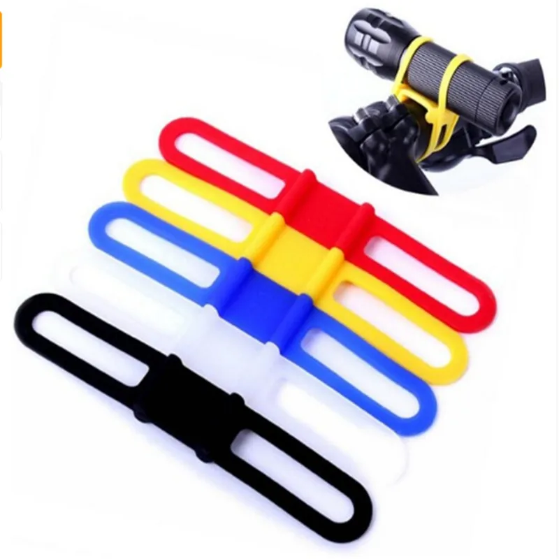 Clearance New Silicon Strap Mountain Road Bike Torch Phone Flashlight Bands Elastic Bandage Bicycle Light Mount Holder Bike Accessories 0