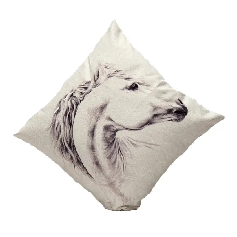 

Cushion cover White Horse Horse Pillow Case Sofa Waist Throw Cushion Cover Home Decor Almofada Decorativa