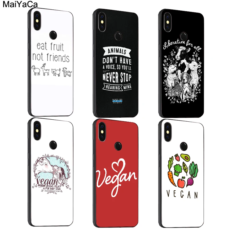 

MaiYaCa Go Vegan Vegetarians Case For Xiaomi Redmi S2 6 6A 6pro 4X Note 5 Pro 5A 7 Mi 8 9 6X A2 Mix 2s Max 2 3 F1