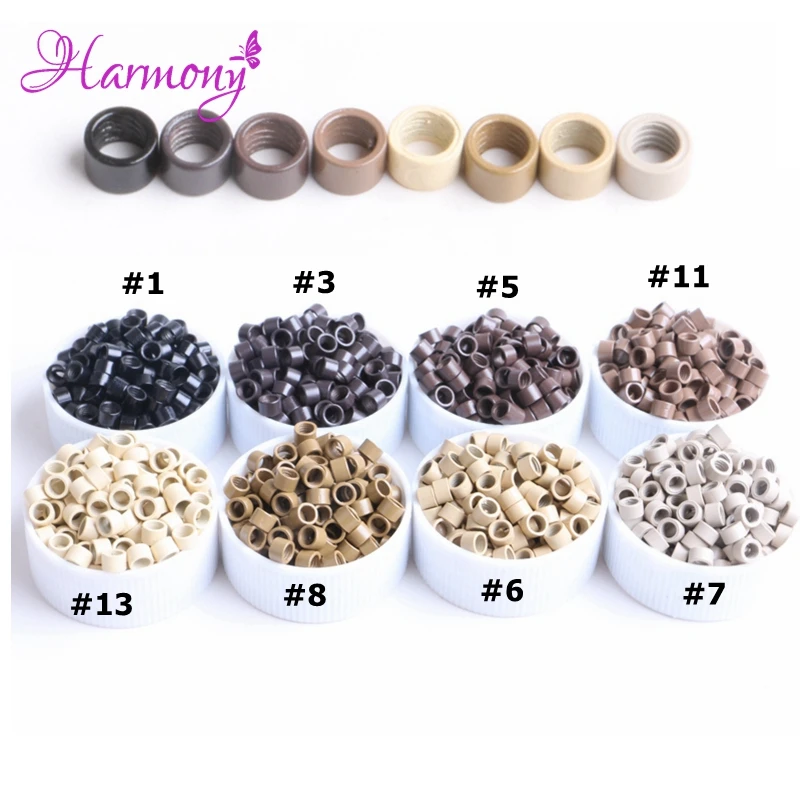 Harmony Plus Hair 1000pcs 3.5*2.0*2.0mm Aluminium Micro rings Beads Links with Screws for I tip hair extensions