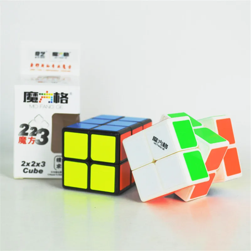 QIYI Mo Fang Ge 2x2x3 Скорость Магический кубик Рубика скоростной белый с Стикеры профессиональная головоломка часы-кольцо с крышкой игрушки для Детский подарок
