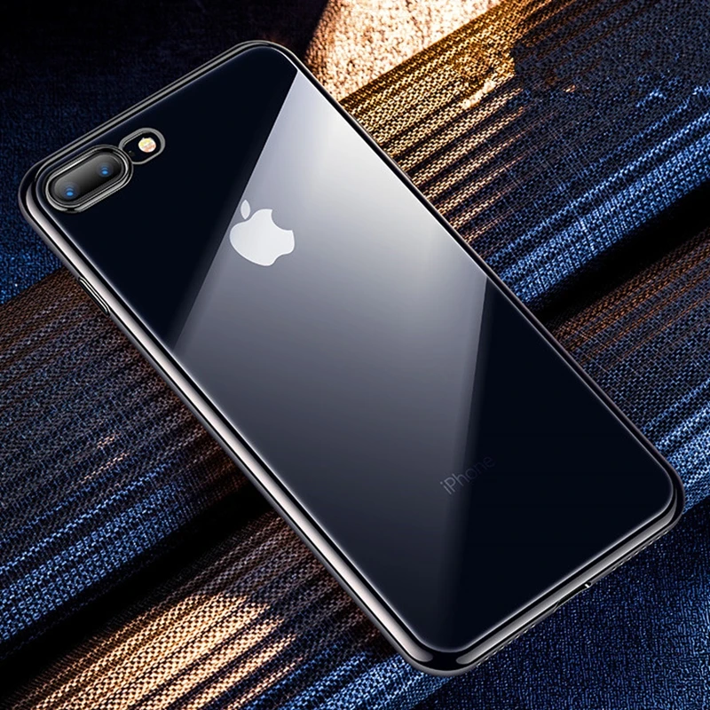 

Luxury Bumper Transparent Silicone Phone Case For iPhone X XS XR XS Max 8 7 6 6S Plus 4 S 5 5S SE Clear protection Back Cover
