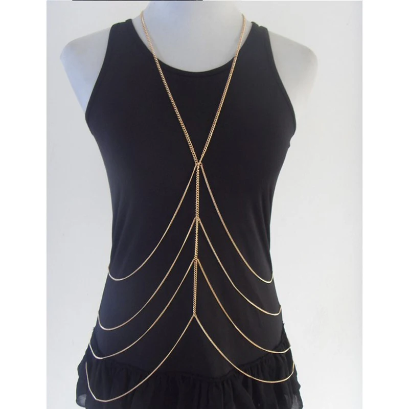 

New Bra Chain Beach indian Jewelry Body Bra joias para praia Chest Harness Bikini Body Chain Jewellery bijou corps sexy