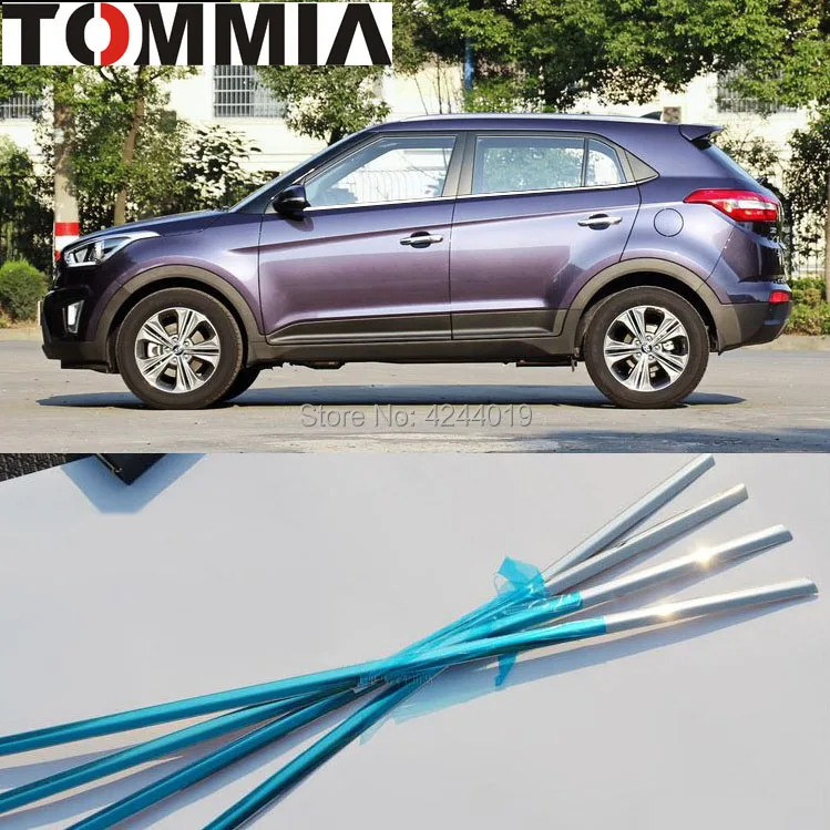 

TOMMIA 4pcs Stainless Steel Chrome Bottom Window Frame Sill Trim For Hyundai IX25 Car Accessories