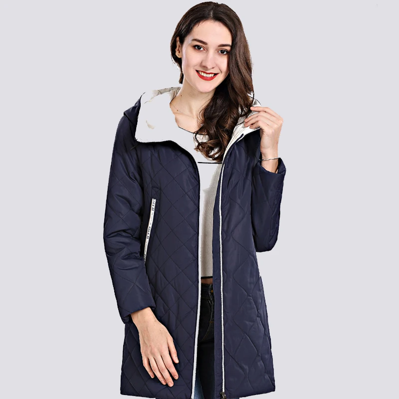 Najtaniej 2019 wiosna Autum kobiet płaszcz z kapturem cienkie kobiety kurtki długie Plus Size z kapturem wysokiej jakości ciepłe płaszcze bawełniane nowy znosić
