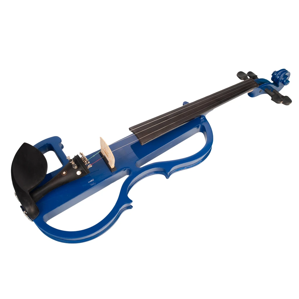 4/4 Electric Silent Violin with Bow Headphone Rosin with Carry Case Stage Bag Headphone Connection Performance Accs for Beginner