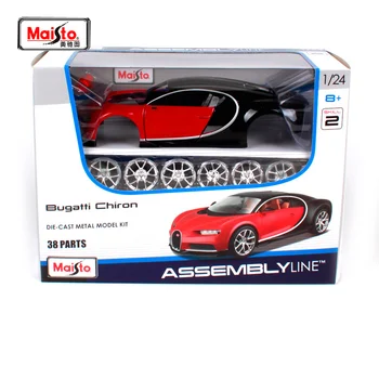 

Maisto 1:24 bugatti chiron assemble line red car diecast model kit 38 parts vehicle diecast mannal car model as kids gift 39514
