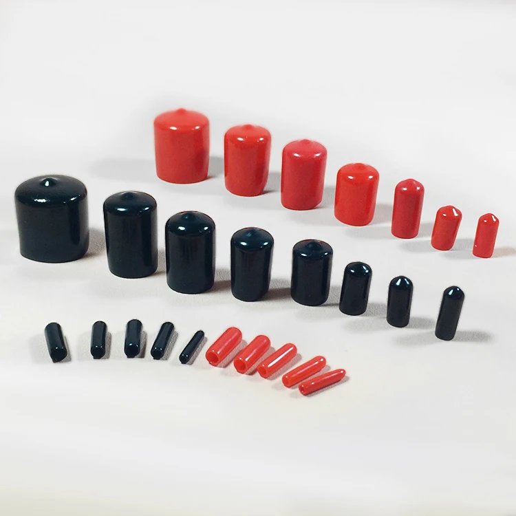 

22 24 25 26 28 30mm Round pipe end vinyl plastic cap cover Black tube plastic dust proof tip thread protector Push-On Pliable